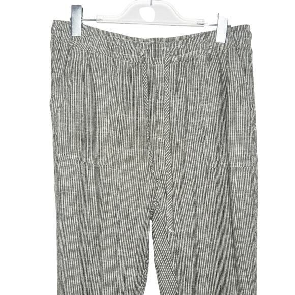 THREAD & SUPPLY Pinstriped Button Up Shirt & Drawstring Pant Set Gray Size Large - Picture 7 of 12